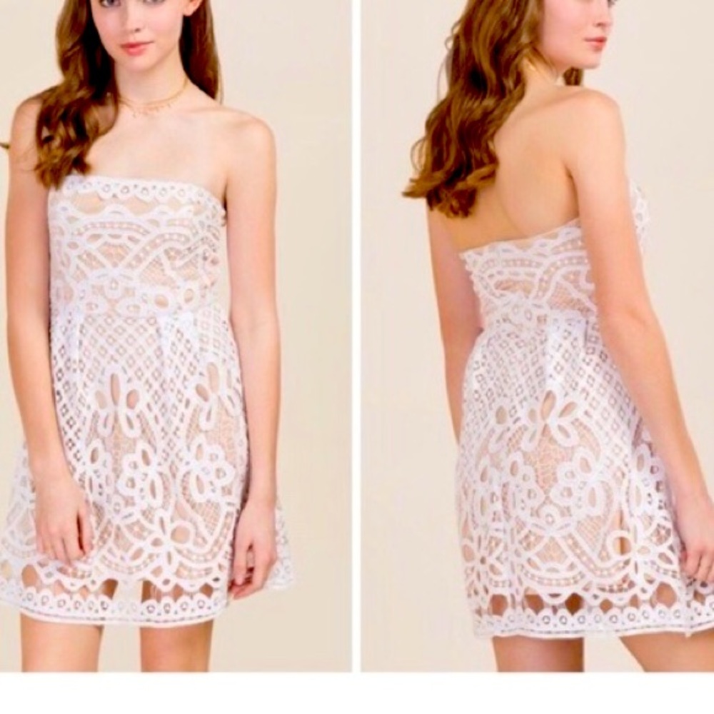 SOLD Giselle Strapless Lace Dress by Francesca’s